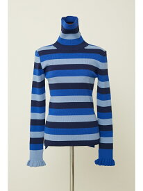 【SALE／10%OFF】Cuff frill turtle neck 2 HeRIN.CYE ヘリンドットサイ トップス ニット ピンク ホワイト ブルー【RBA_E】【送料無料】[Rakuten Fashion]