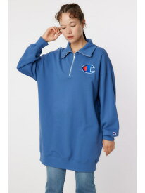 【SALE／10%OFF】Champion ハーフジップスウェットワンピース RODEO CROWNS WIDE BOWL ロデオクラウンズワイドボウル ワンピース・ドレス ワンピース グレー ブルー グリーン【RBA_E】【送料無料】[Rakuten Fashion]