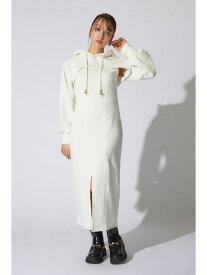 【SALE／50%OFF】レイヤードパーカーワンピース rienda リエンダ ワンピース・ドレス ワンピース ブラック ピンク ホワイト【RBA_E】【送料無料】[Rakuten Fashion]
