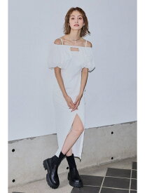 【SALE／40%OFF】オフショルレイヤードキャミOP rienda リエンダ ワンピース・ドレス ワンピース ホワイト ブラック ピンク【RBA_E】【送料無料】[Rakuten Fashion]