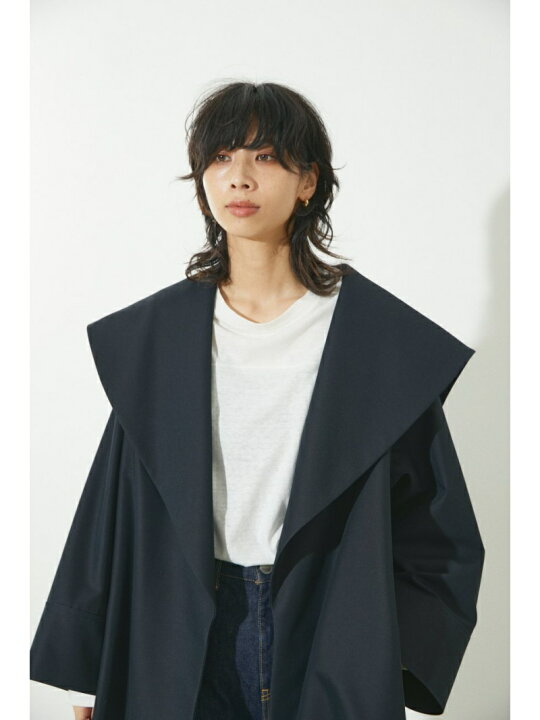 楽天市場】big collar over trench coat BLACK BY MOUSSY ブラックバイ  
