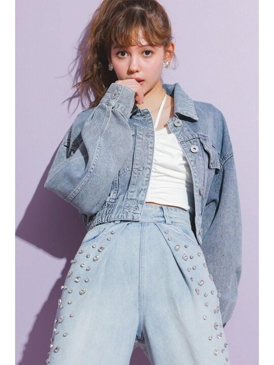 楽天市場】【SALE／50%OFF】ゴムギャザーショート DENIM JK rienda  