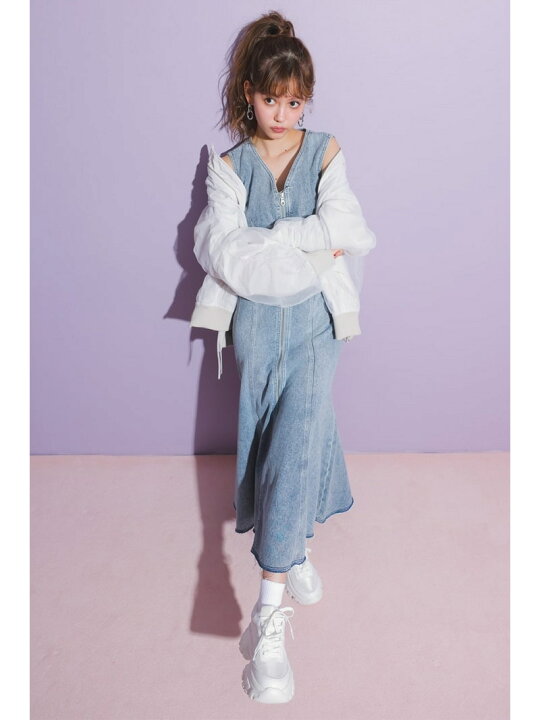 楽天市場】コルセットラインマーメイド denim OP rienda リエンダ  