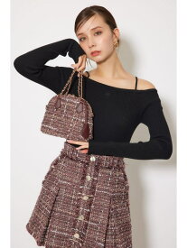 【SALE／40%OFF】ツイードキルティングショルダーバッグ rienda リエンダ バッグ その他のバッグ ブラウン レッド【RBA_E】【送料無料】[Rakuten Fashion]