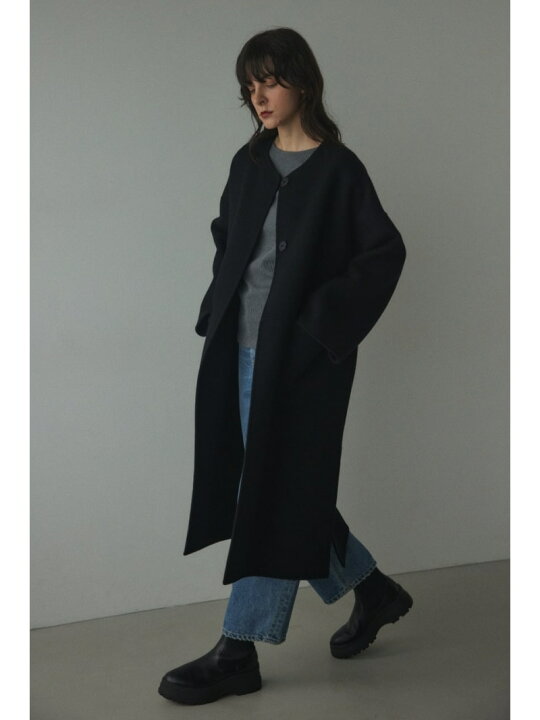楽天市場】【SALE／30%OFF】no collar rever coat BLACK BY MOUSSY 