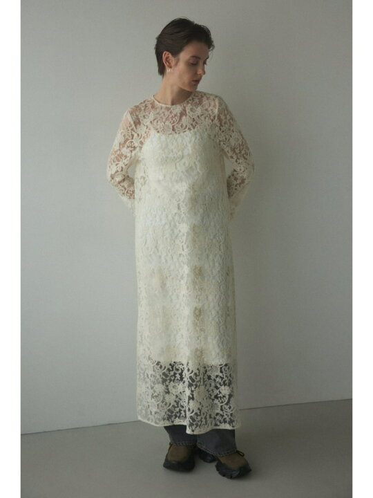 楽天市場】lace long dress BLACK BY MOUSSY ブラックバイマウジー 