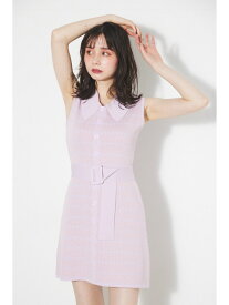 【SALE／50%OFF】ジャガードチェックKnit mini OP rienda リエンダ ワンピース・ドレス ワンピース ブラック ホワイト パープル【RBA_E】【送料無料】[Rakuten Fashion]
