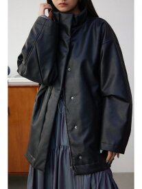 フェイクレザーミドルコート AZUL BY MOUSSY アズールバイマウジー ジャケット・アウター その他のジャケット・アウター ブラック ホワイト【送料無料】[Rakuten Fashion]