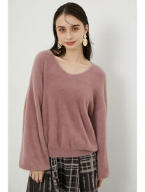 シャギーKnit TOP rienda リエンダ トップス ニット ホワイト ブラック ピンク グレー【送料無料】[Rakuten Fashion]