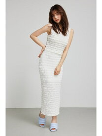 【SALE／40%OFF】【WEB限定】ポップコーンニットジャストウエストスカート rienda リエンダ スカート ロング・マキシスカート ブラック ホワイト ブルー ピンク【RBA_E】【送料無料】[Rakuten Fashion]