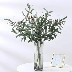 「あす楽」オリーブ フェイクグリーン 観葉植物 高さ77cm 造花 インテリア 人工観葉植物 3本入 葉54枚/本 フルーツ12個/本 花瓶なし 緑