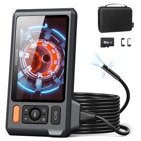 【3000円OFFクーポン】トリプルレンズ ファイバースコープ 1080P デジタル内視鏡 DEPSTECH 大画面 5インチIPSスクリーン マイクロスコープ 7.9MM薄型レンズ カメラ3つ IP67防水 工業用 検査カメラ 年末掃除 配管補修 車整備 5M DS520-TL