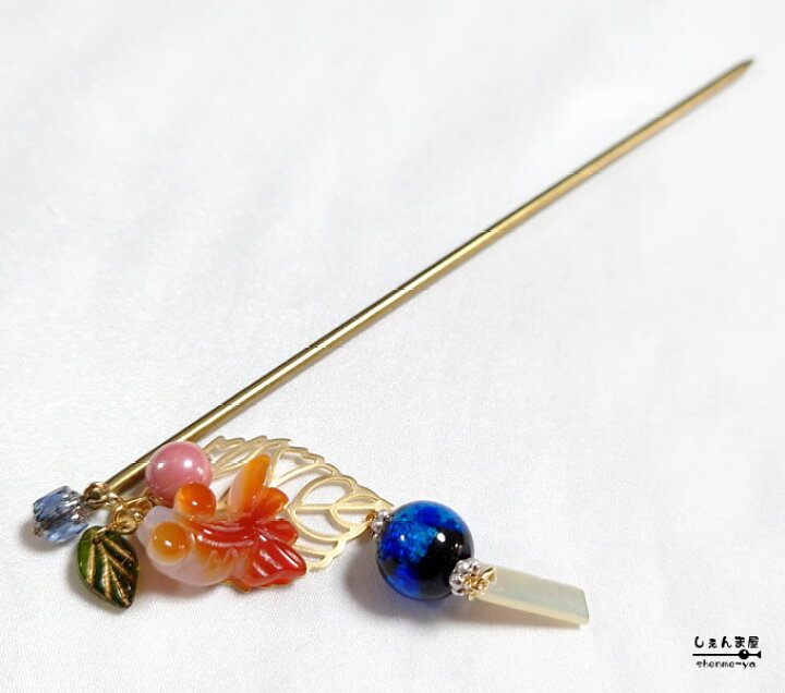 楽天市場】【涼しげ金魚ちゃん♪】天然石赤瑪瑙金魚*青蛍ガラス*風鈴 