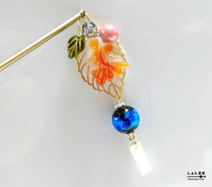 楽天市場】【涼しげ金魚ちゃん♪】天然石赤瑪瑙金魚*青蛍ガラス*風鈴 