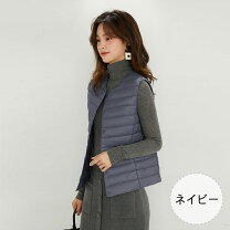 楽天市場】ノーカラー ダウン（カラーネイビー）（レディース 