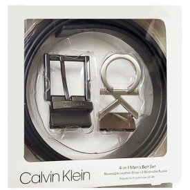 ★プレゼントにもおすすめ★Calvin Klein Reversible Leather Strapカルバンクライン メンズベルト　2バックルセット11CK020007 ブラック(黒)/ブラウン(茶)リバーシブル