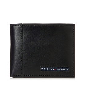 トミーヒルフィガー 財布 メンズ二つ折り財布 ロゴ ブラック小銭入れ付き 折りたたみ財布TOMMY HILFIGER WALLET31TL25X023 BLACK