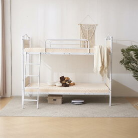 【ホワイト】 姫系 パイプベッド シングルベッド 収納 北欧風 子供部屋 送料無料 スチール 耐震 ベッド