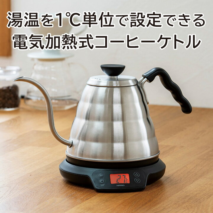 楽天市場】HARIO 電気ドリップケトル V60 温度調整 付き パワーケトル 