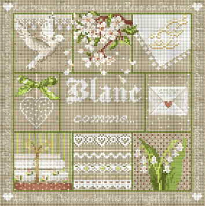 楽天市場 Madame La Fee クロスステッチ刺繍 手芸チャート 図案 Blanc Comme 052 マダムラフェ フランス 上級者 輸入 クロスステッチ手芸雑貨シーボンヌ