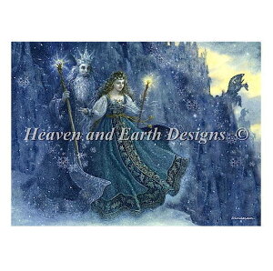 Heaven And Earth Designs �N���X�X�e�b�`�h�J�}�� HAED �㋉�� Ruth Sanderson ��̏����Ɠ~�̉� Snow Queen and Winter King �S�ʎh��