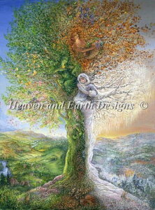 Heaven And Earth Designs �N���X�X�e�b�`�h�J�}�� HAED �㋉�� Josephine Wall �l�G�̎� Tree of Four Seasons �S�ʎh��