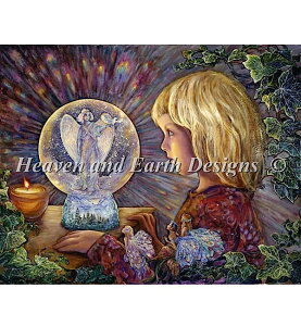 �N���X�X�e�b�`�h�J�}�� Heaven And Earth Designs �A�� HAED �㋉�� Josephine Wall ���f�̃X�m�[�h�[�� Enchanted Snow Globe �S�ʎh��