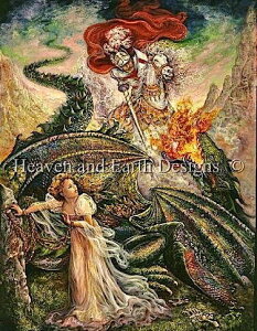 Heaven And Earth Designs �N���X�X�e�b�`�h�J�}�� HAED �A�� �㋉�� Josephine Wall ���W���[�W�ƃh���S���̓`�� St George & The Dragon �S�ʎh��