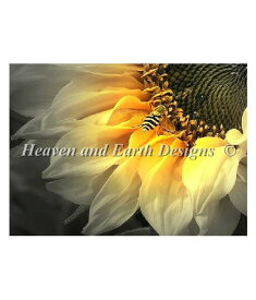 HAED ORIGINALS クロスステッチ刺繍チャート 図案 【Sunflower Bee Max Colors】 Heaven And Earth Designs