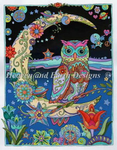 Heaven And Earth Designs �N���X�X�e�b�`�h�J�}�� HAED �㋉�� Marjorie Sarnat �O�����ƞ� Crescent Moon Owl �S�ʎh��