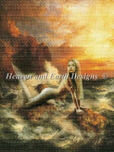 �N���X�X�e�b�`�h�J�}�� Heaven And Earth Designs HAED �㋉�� Howard David Johnson �l���Ǝc�� Mermaid Sunset �S�ʎh��