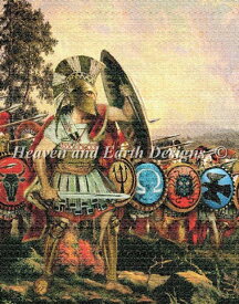 クロスステッチ刺繍図案 Heaven And Earth Designs HAED 輸入 上級者 Howard David Johnson スパルタ戦士/古代ギリシャ Spartan Warriors 全面刺し