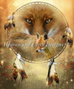 �N���X�X�e�b�`�h�J�}�� Heaven And Earth Designs HAED �㋉�� Carol Cavalaris �A�J�M�c�l Spirit Of Red Fox �S�ʎh��