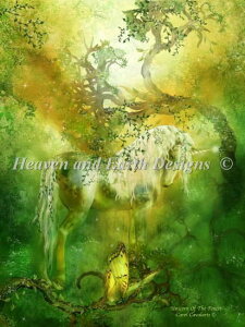 �N���X�X�e�b�`�h�J�}�� Heaven And Earth Designs HAED �㋉�� Carol Cavalaris �X�̃��j�R�[�� Unicorn Of The Forest �S�ʎh��