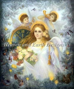 Heaven And Earth Designs �N���X�X�e�b�`�h�J�}�� HAED �A�� �㋉�� Nadia Strelkina �N���X�}�X�̓V�g Christmas Angel NS �S�ʎh��