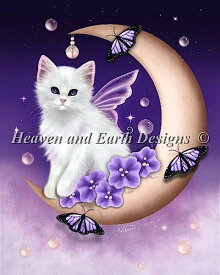 Heaven And Earth Designs クロスステッチ刺繍図案 HAED 輸入 上級者 Melissa Dawn 夕暮れのパールムーン Twilight Moon Pearls 全面刺し
