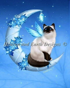 Heaven And Earth Designs �N���X�X�e�b�`�h�J�}�� HAED �A�� �㋉�� Melissa Dawn �~�̌��ƔL Winter Moon Cat �S�ʎh��