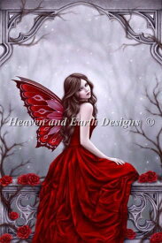 Heaven And Earth Designs クロスステッチ刺繍図案 HAED 輸入 上級者 Rachel Anderson 冬の薔薇 Winter Rose RA 全面刺し