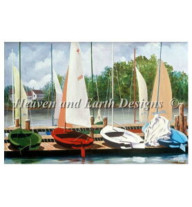 Heaven And Earth Designs �N���X�X�e�b�`�h�J�}�� HAED �A�� �㋉�� Hugh Harris �J���t���ȑD�c Colorful Fleet �S�ʎh��