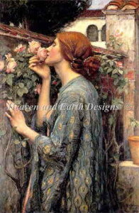 ���� John William Waterhouse �W�����E�E�B���A���E�E�H�[�^�[�n�E�X �y���̊Â��o��-Mini Soul Of The Rose-�z Heaven And Earth Designs �N���X�X�e�b�`�h�J�}�� HAED �A�� �㋉�� �S�ʎh��