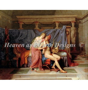 Jacques Louis David�i�W���b�N�����C�E�_���B�b�h�j ���� �y�p���X�ƃw�����̋���-The Courtship Of Paris And Helen-�z HAED �N���X�X�e�b�`�h�J�}�� Heaven And Earth Designs �A�� �㋉�� �S�ʎh��