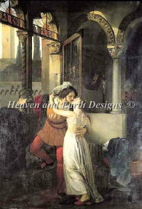 Francesco Hayez�i�t�����`�F�X�R�E�A�C�G�c�j ���� �y���~�I�ƃW�����G�b�g�̍Ŋ��̃L�X-The Last Kiss of Romeo and Juliet-�z HAED �N���X�X�e�b�`�h�J�}�� Heaven And Earth Designs �A�� �㋉�� �S�ʎh��