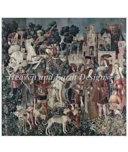 Unicorn Tapestries�i�^�y�X�g���[�j ���� �y�E����郆�j�R�[��-The Unicorn Is Killed-�zHeaven And Earth Designs �N���X�X�e�b�`�h�J�}�� HAED �㋉�� �S�ʎh��