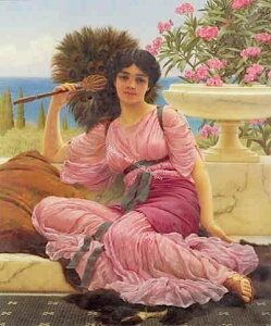 John William Godward(ジョン・ウィリアム・ゴッドワード) 名画 【Flabelifera - Godward】 HAED クロスステッチ刺しゅう 図案 Heaven And Earth Designs 輸入 チャート 美術 絵画 芸術作品