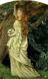 Arthur Hughes(アーサー・ヒューズ) 名画 【オフィーリア-Ophelia-Hughes-】 美術 絵画 芸術作品 HAED クロスステッチ刺しゅう 図案 Heaven And Earth Designs 輸入 チャート