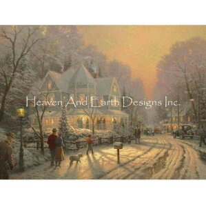 HAED �N���X�X�e�b�`�h���イ�}�� Heaven And Earth Designs Thomas Kinkade ���j���̏W�܂� A Holiday Gathering Color Expansion �㋉�� �S�ʎh�� �n�C���x��