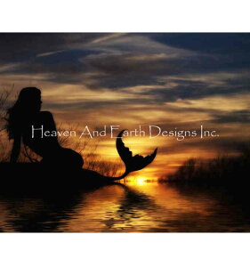 Heaven And Earth Designs (HAED) �N���X�X�e�b�`�h���イ�}�� Julie Fain �[�Ă��Ɛl�� Mermaid Sunset JF �S�ʎh�� �㋉��