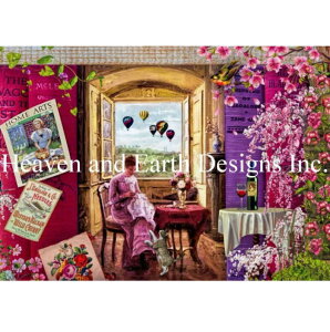 �����イ�N���X�X�e�b�`�}�� HAED �h�J�̎��ԂƋC�� Heaven And Earth Designs Aimee Stewart �㋉�� QS A Stitch In Time Balloon Day �S�ʎh��