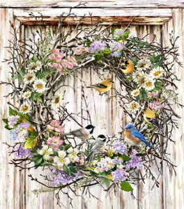 イNXXeb`} HAED t̉ԗ/wi Heaven And Earth Designs A Dona Gelsinger ㋉ Supersized Spring Wreath NO BK nCx