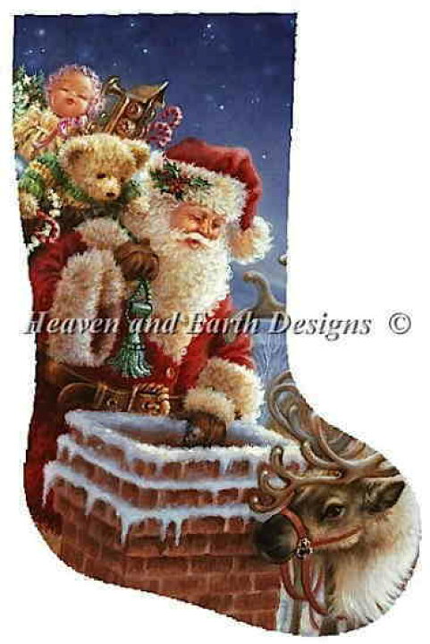 Dona Gelsinger Woodland Colors And Stocking Santa クロスステッチ刺しゅうチャート Designs Earth Heaven 図案 Max Haed